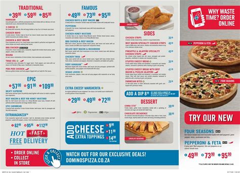 domino's pizza menu order.